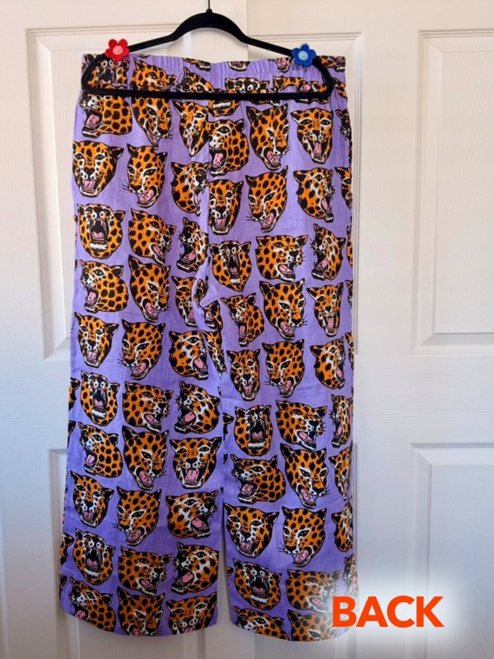 NOOWORKS Linen Catalina Pants Cheetah Head Print - Size 3X - Picture 7 of 10